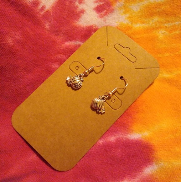 Handcrafted Pumpkin Patch Charm Earrings - Picture 2 of 3